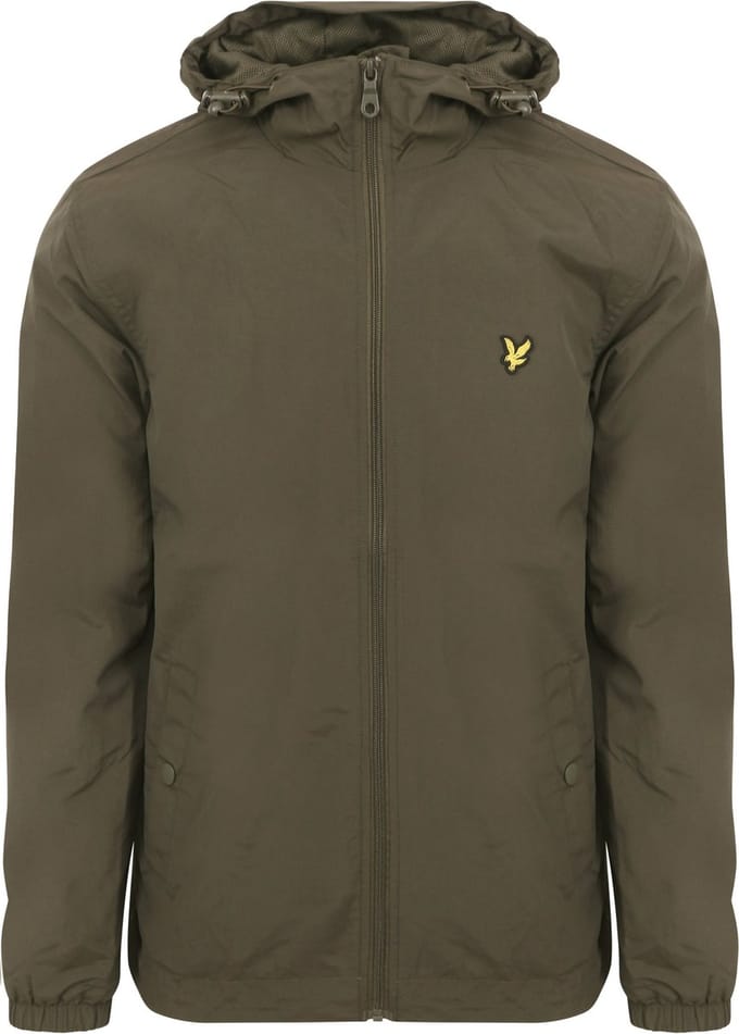 Lyle & Scott Jas Zip Through Olijfgroen - Maat M - Heren - Tussenjas