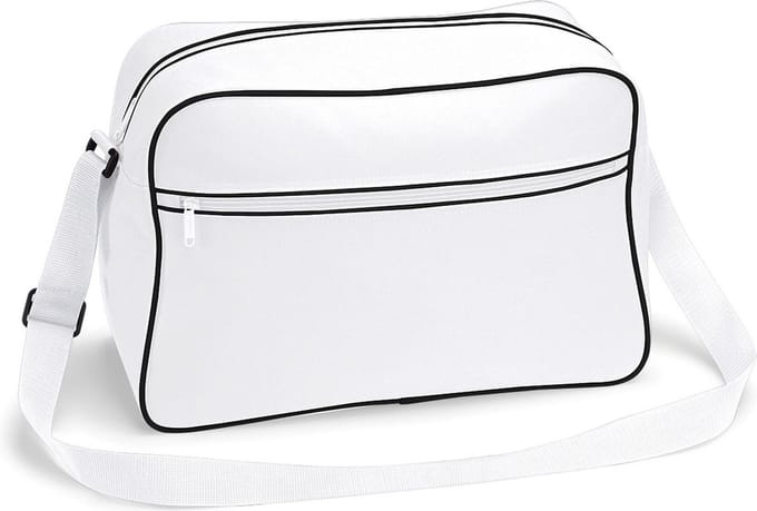 Retro Schoudertas BagBase met verstelbare riem - 18 Liter White