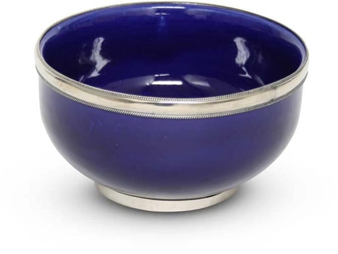 Safaary - Kom Donkerblauw met Metaalring Ø 13 x 8cm