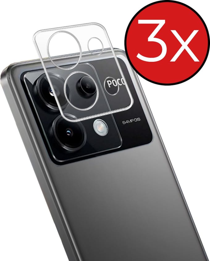 Camera Lens Protector - 3 Stuks - Geschikt voor Xiaomi Poco X6 - Camera Screenprotector - Beschermglas - Gehard Glas - Tempered Glass - Screen Protector