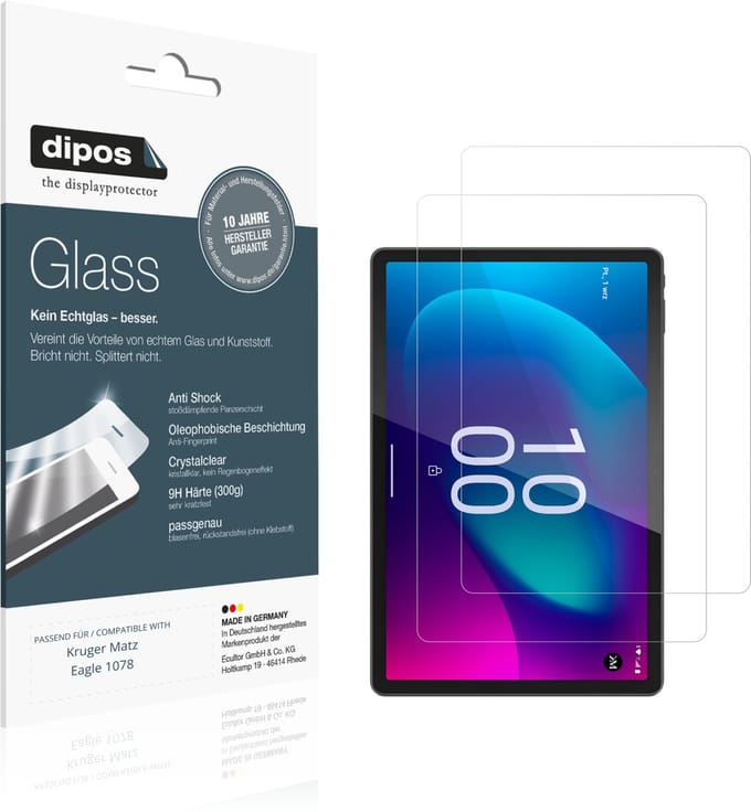 dipos – 2x Pantserfolie geschikt voor Kruger Matz Eagle 1078 | 9H Screenprotector