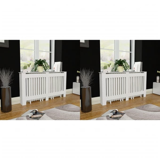 vidaXL Radiatorombouw 2 st 152 cm bewerkt hout wit