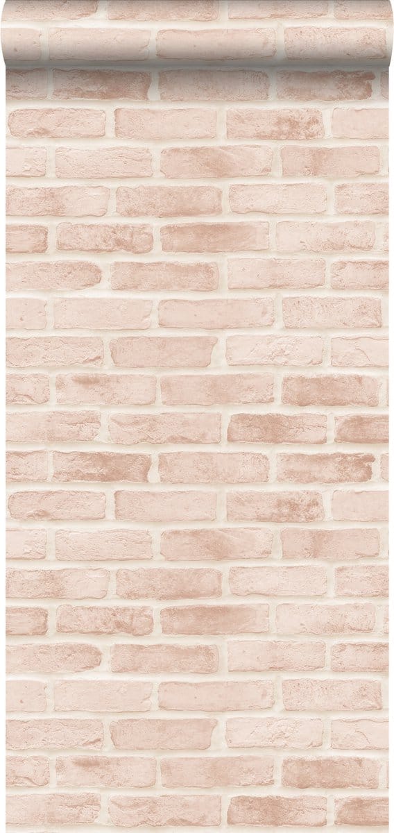 ESTAhome behang bakstenen licht perzikroze - 53 cm x 10.05 m - 139166