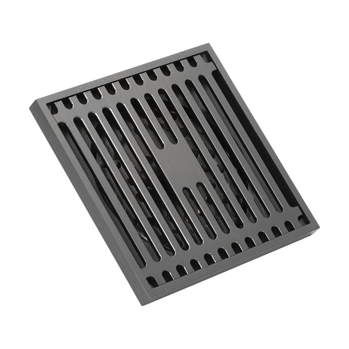 Siphon de sol Acier inoxydable Carré Anti-odeur Grand débit Grille de salle de bain pour Maison Balcon gray