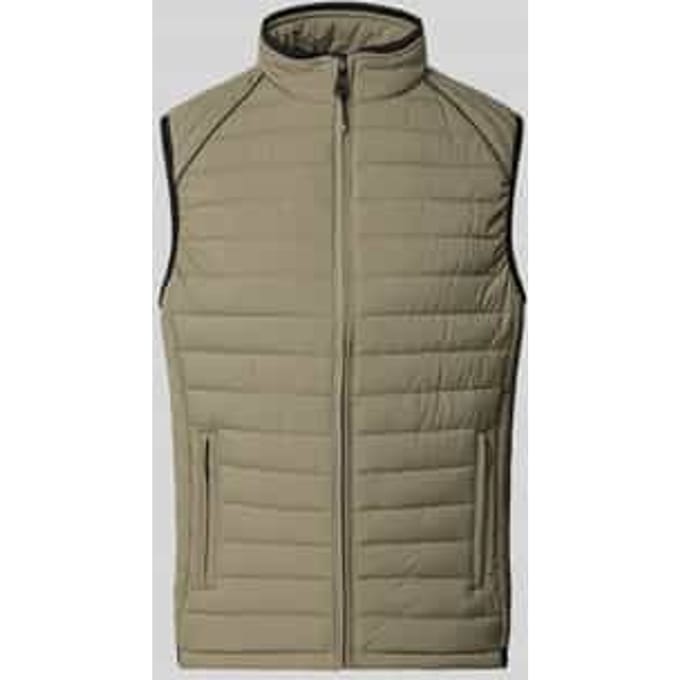 Bodywarmer met opstaande kraag en ritszakken