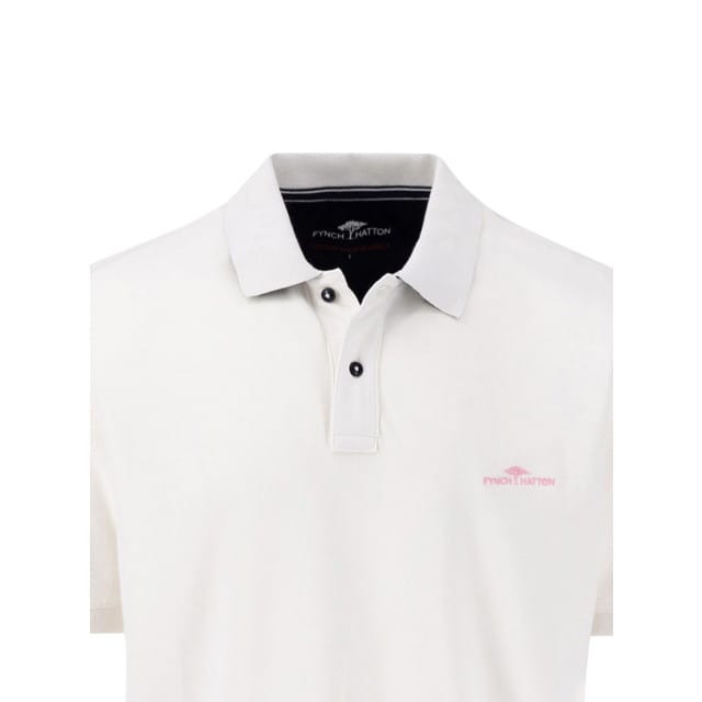 Fynch Hatton - Polo Korte mouw - Mannen - L - Wit - Katoen - 1504-4006
