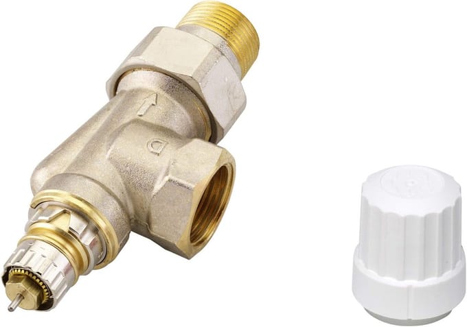 Verstelbare Haakse Radiatorkraan - 3/4" - Voor Twee-Pijps Installaties