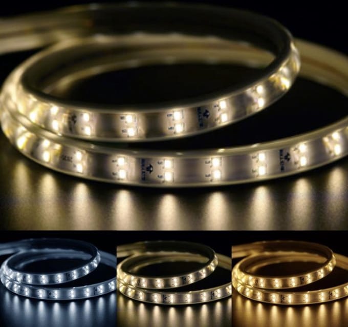 LED strip 220V Dubbel Rij 2835 IP65 (per meter) - Warm wit licht