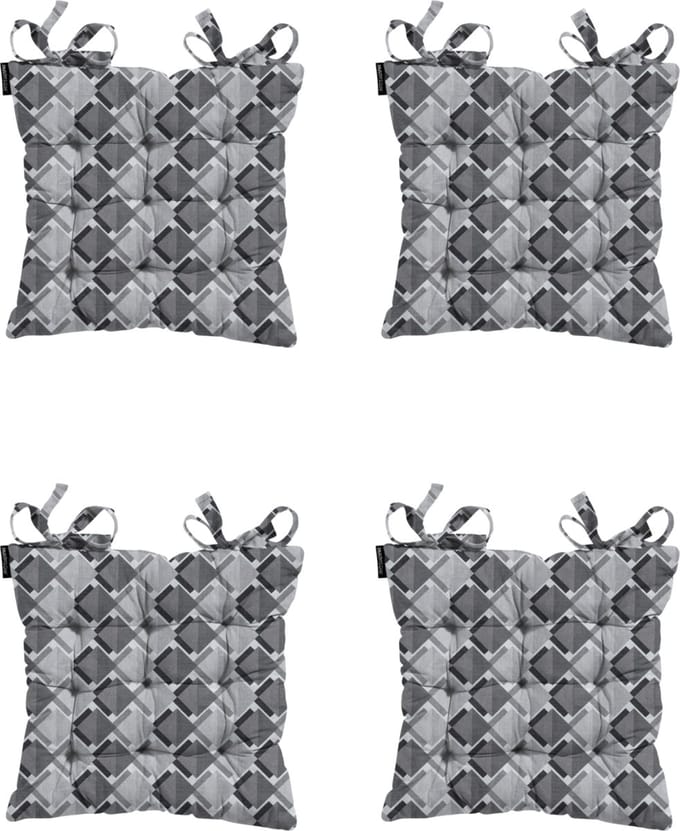 Madison - Zitkussen - Universeel - 4 stuks - 46 x 46 cm - Siem Grey - Tuin - Toscane