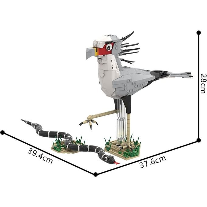 Gobricks MOC La Reine Tueuse - SecrétaireOiseau Briques de Construction Jouets Présente gray