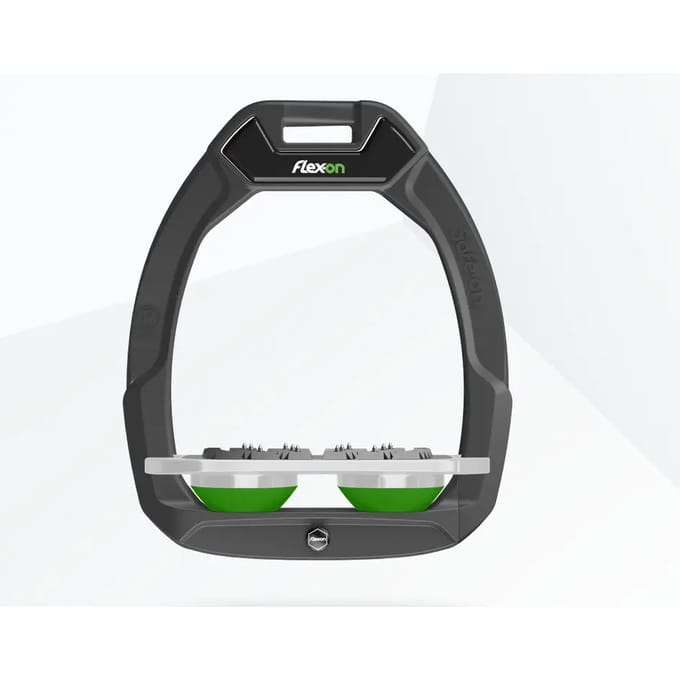 Veiligheids stijgbeugels Plat Ultra Grip Antraciet/Grijs/Groen Flex-On Safe-On