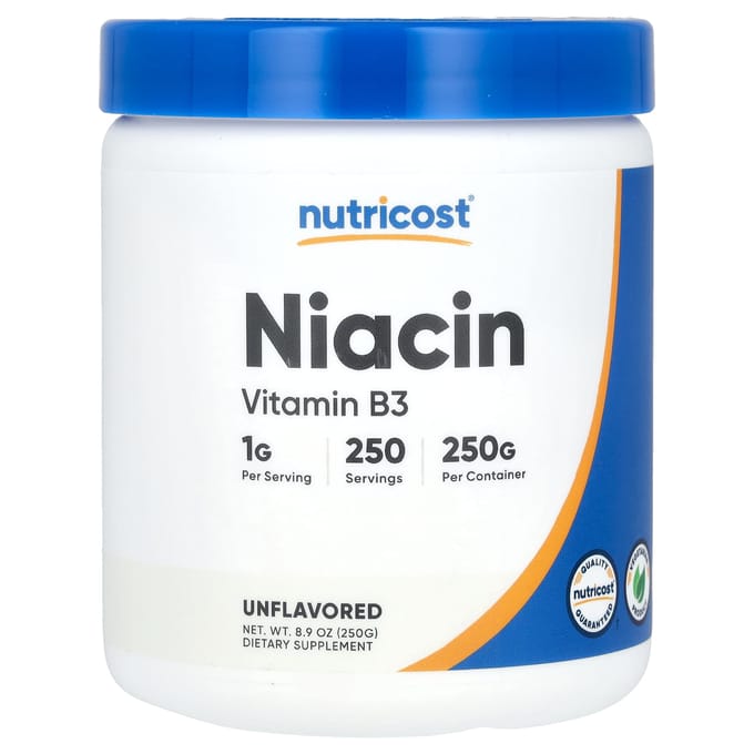Nutricost, Niacine, Sans Saveur, 8,9 oz (250g)