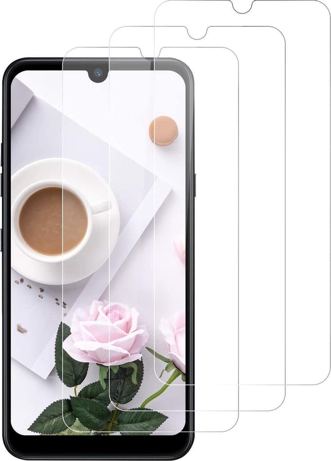 Screenprotector Glas - Tempered Glass Screen Protector Geschikt voor: LG Q60 - 3x