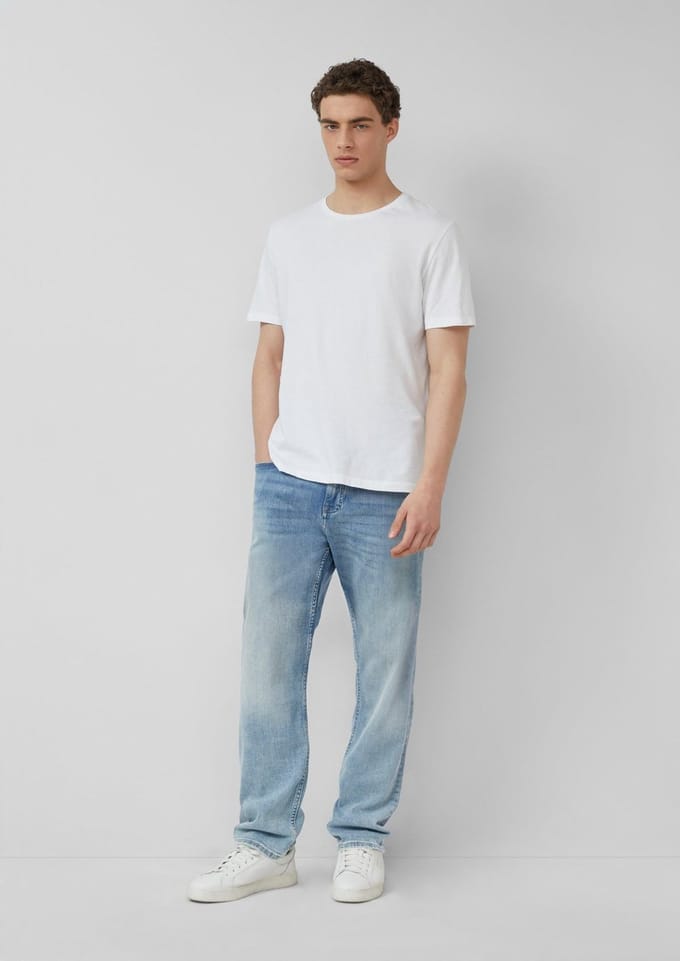 regular fit tapered jeans van katoenmix model 'MAURO'