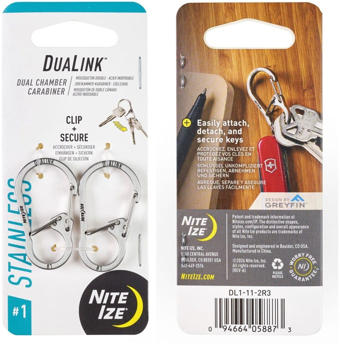 Nite Ize Dualink Karabijnhaak #1 Zilver 2-Pack