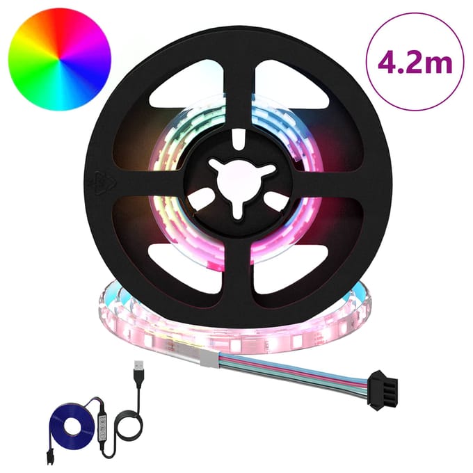 vidaXL LED-strip 12 st Zwart en transparant Koper en kunststof