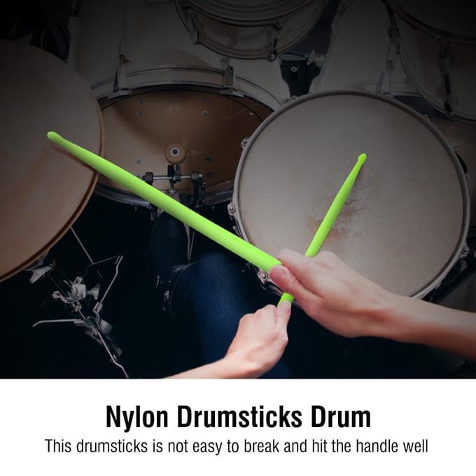 5 Kleuren Duurzaam Nylon Druppelvormige Drumstokken Drumstel Stokken Muziekaccessoires Instrumenten white