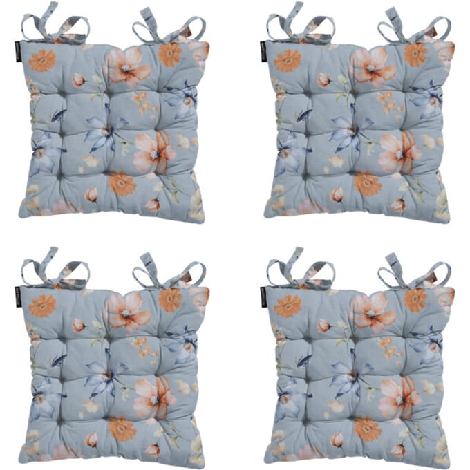 Madison - Zitkussen Toscane Florina blue - Ca. 46x46 cm - Set van 4