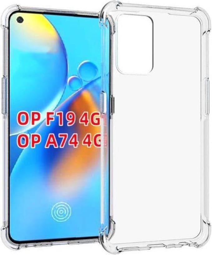 Shockproof Soft TPU hoesje Silicone Case Geschikt voor: Oppo A74 4G - Transparant