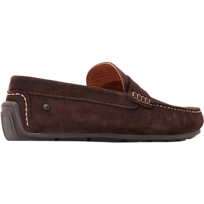 Base London Collins Leer Heren Donker Bruin Loafers