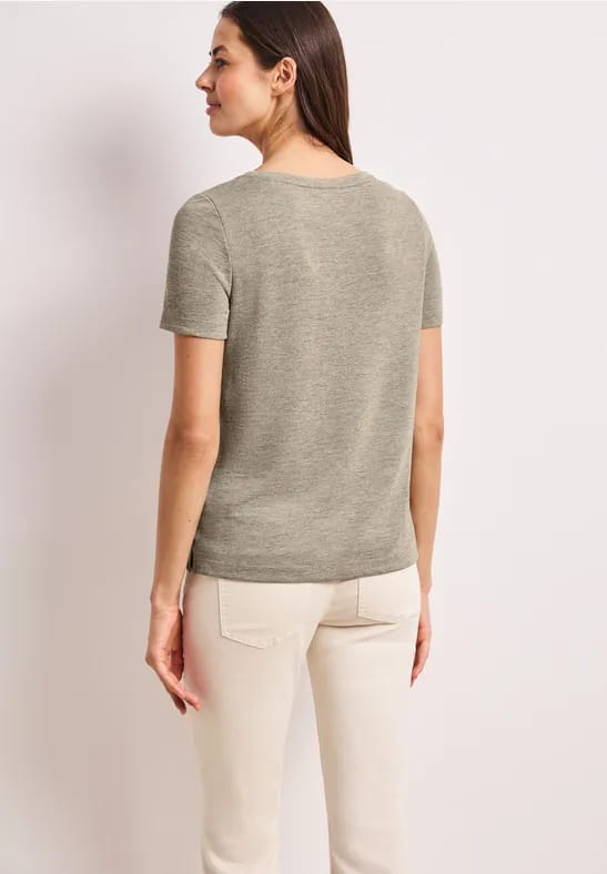 Shirt met ronde hals en tekst