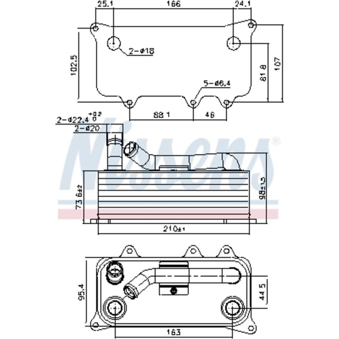 Olie radiator, motorolie NISSENS 91273