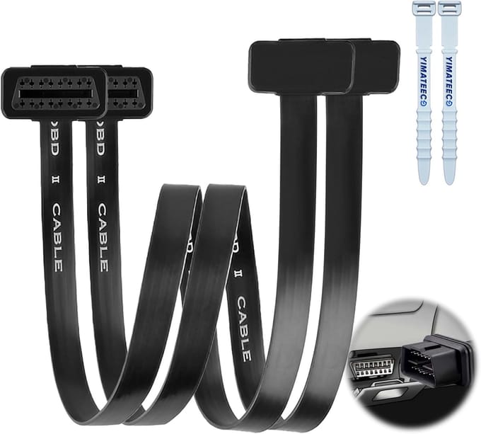 Diagnostisch Verlengsnoer - OBD II Adapter - Auto Uitlezen - Universele 16 Pin - 100 cm Lengte - Zwart