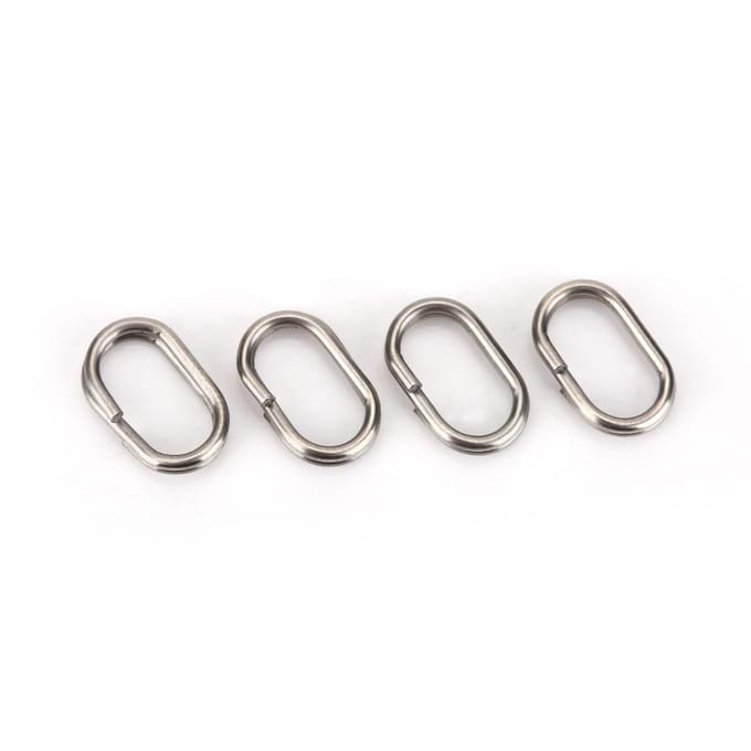 100 Stuks Roestvrij Staal Ovalen Splitringen Draaibare Snap Karpervissen Tackle Connector 8*13mm white