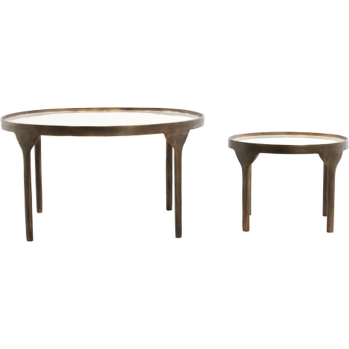 Light & Living - Salontafel ELI - Ø85x42 cm - Wit - Set van 2