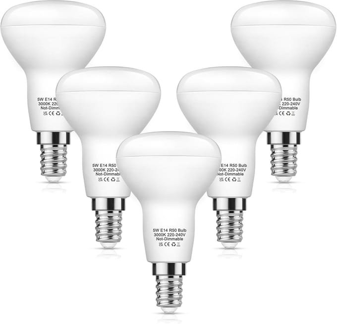 5x E14 R50 LED Spots Warm Wit 5W - Vervanging 40W - Niet Dimbaar - 410 Lumen