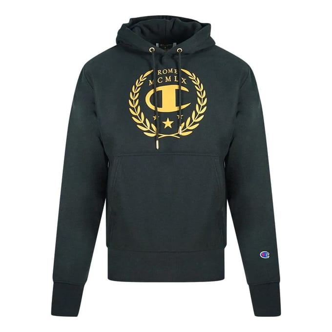 Champion Heren Rome Logo Hoodie (Zwart)