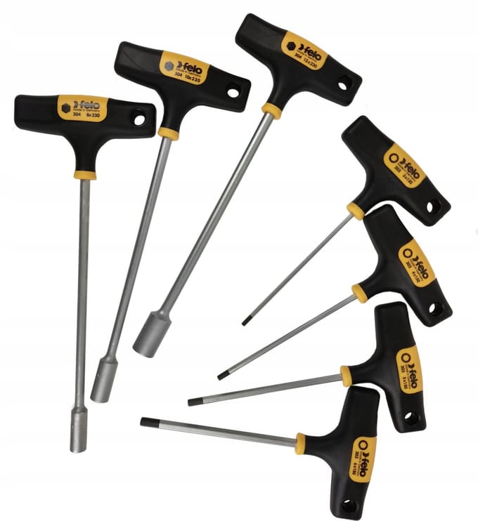 Felo T-Grip Schroevendraaierset & Dopbitten - 7 Delen