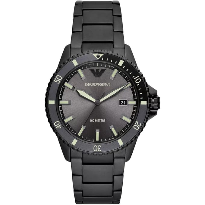 Emporio Armani AR11398 Heren Driekleurige Datummonitor in Zwart