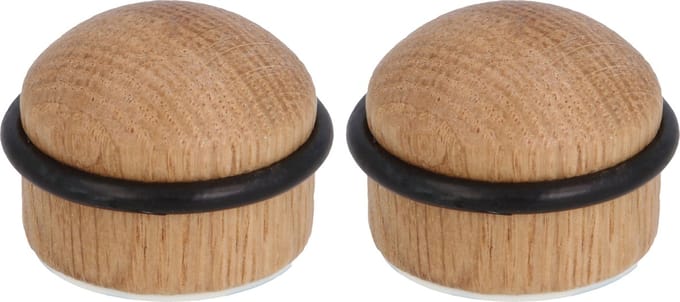 AMIG Deurstopper/deurbuffer - 1x - D35mm - inclusief schroeven - hout