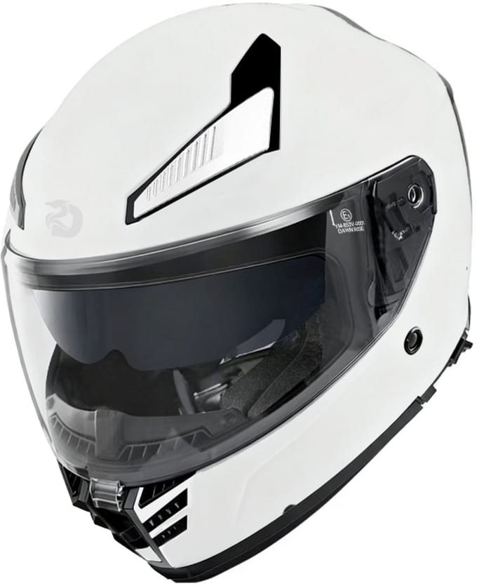 DAWNRISE Integraalhelm met dubbel vizier ECE 22.06 - Wit - Maat S