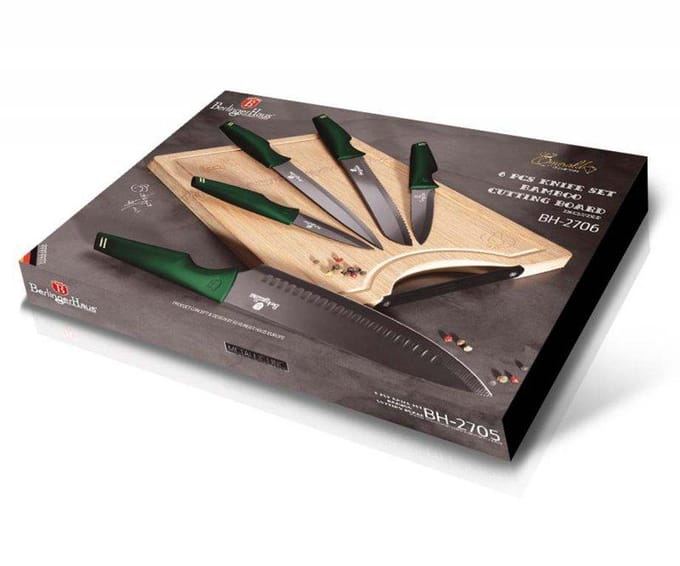Berlinger Haus Emerald Collection - Messenset - 5 Stuks - Bambus Snijplank