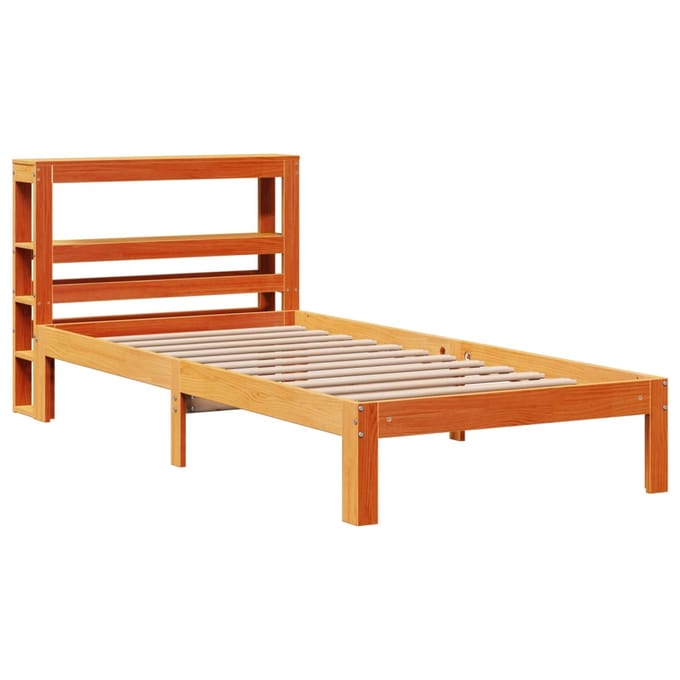 vidaXL - Bedframe - zonder - matras - massief - grenenhout - wasbruin - 100x200 - cm