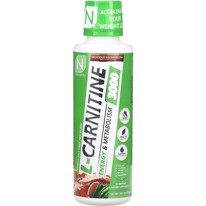 Nutrakey, L-Carnitine 3000, Pastèque Délicieuse, 16 fl oz (473ml)