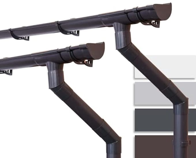 Halfronde dakgotenset voor tuinhuis 100mm 2 x 3m Donkerbruin