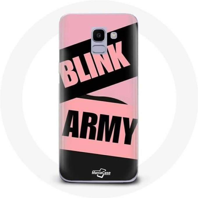 Coque pour Samsung Galaxy A8 2018 BTS ARMY Et Blackpink Blink Rose Noir