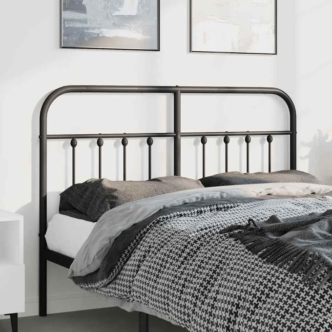 vidaXL - Vervangend - hoofdbord - metaal - zwart - 150 - cm