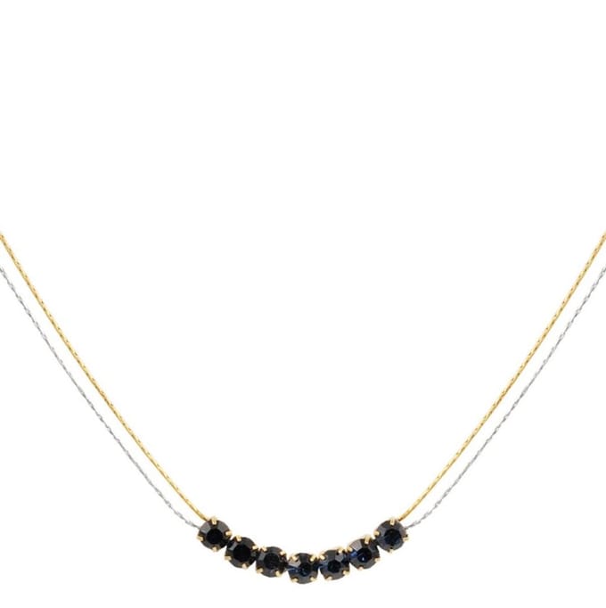 Yehwang Ketting Steen goud zilver zwart