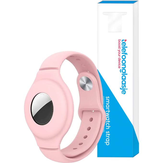 Apple Airtag siliconen polsband - Roze