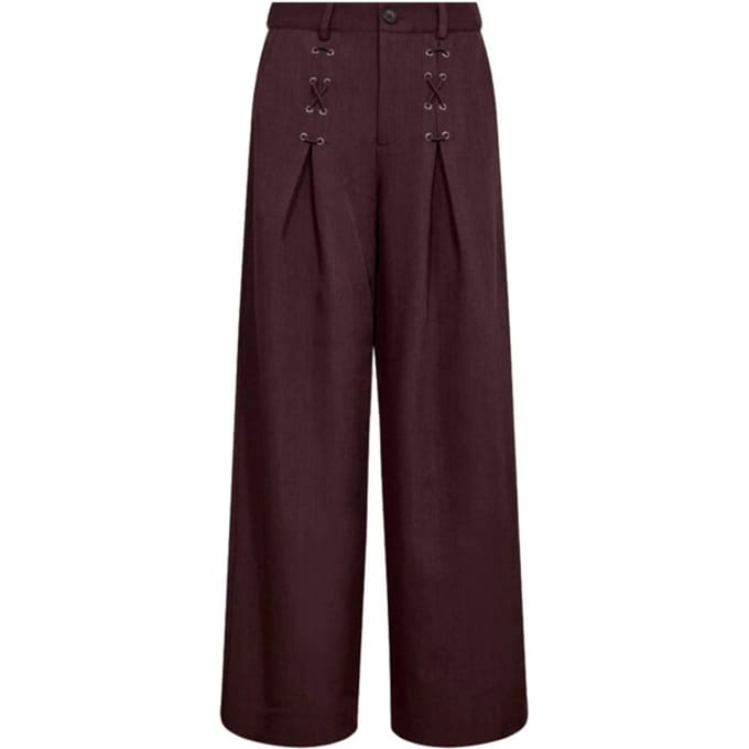 Co Couture LunaCC Eyelet wide LL pants bordeaux rood