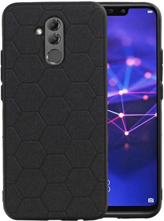Zwart Hexagon Hard Case voor Huawei Mate 20 Lite