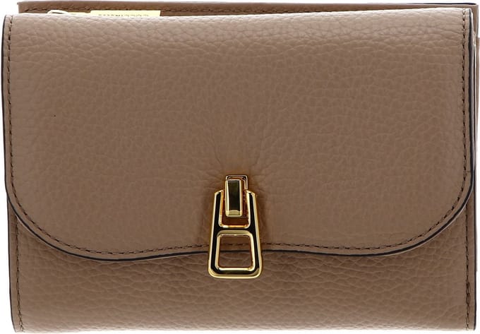 COCCINELLE Leren Portemonnee Magie Flap Wallet Toasted Beige