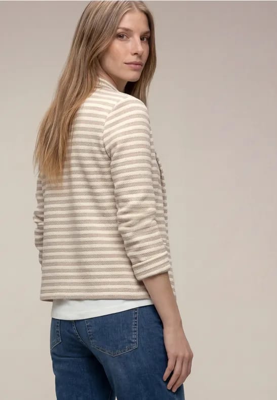 Basic blazer met knopen en strepen