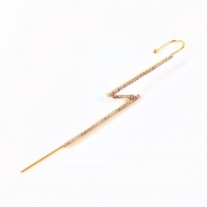 Bliksem Haakoorbel Strass Dottilove Dames - Gold Plated