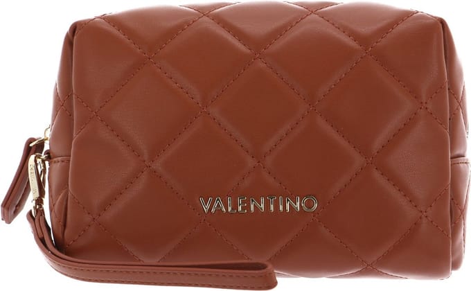 VALENTINO Toilettas Ocarina Soft Cosmetic Case Cuoio Bruine
