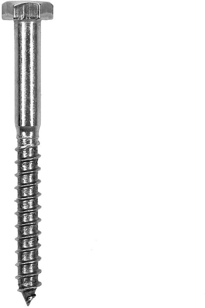 Zeskant Houtschroeven RVS M8 DIN571 Lengte 50 mm - 50 Stuks